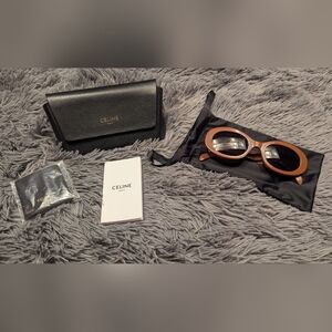 Celine Triomphe Oval Acetate Sunglasses CL40194U